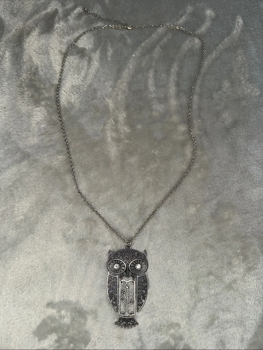 Silver Owl Pendant Necklace - Women Jewelry